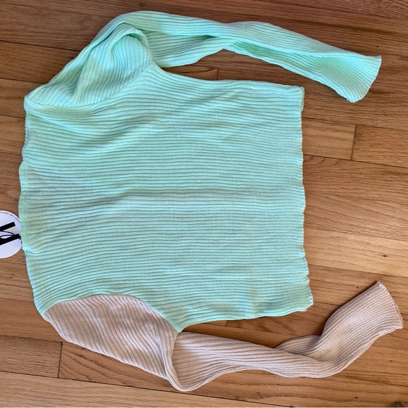 NWT Rebelflow Sour Then Sweet Light Mint and Tan Button Up Cardigan - Picture 2 of 4